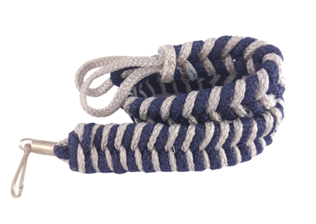 Sznur poczwórnie pleciony granatowo-srebrny