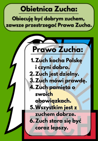 Naklejka z Prawem i Obietnicą Zucha ZHP.