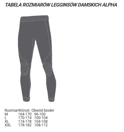 Tabela rozmiarów legginsów damskich Spaio.png